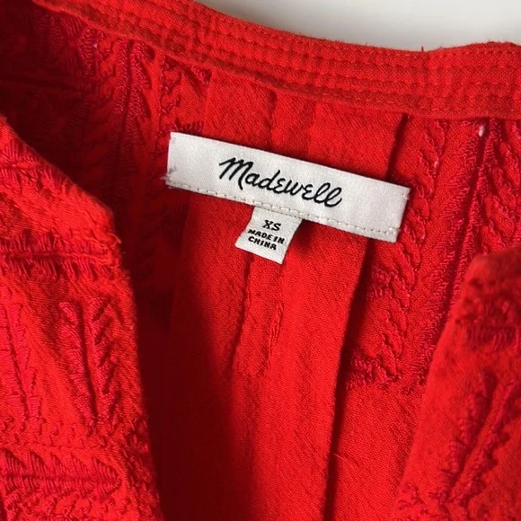 MADEWELL ♥️ Red Linen Viscose Tunic Dress Sz XS - Picture 4 of 9